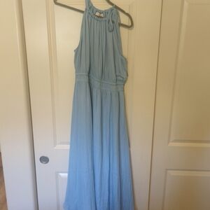 Light Blue Halter Maxi Dress